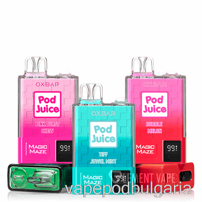 Vape 10000 Дръпки Oxbar Magic Maze Pro 10000 Disposable Clear Emerald - Pod Juice